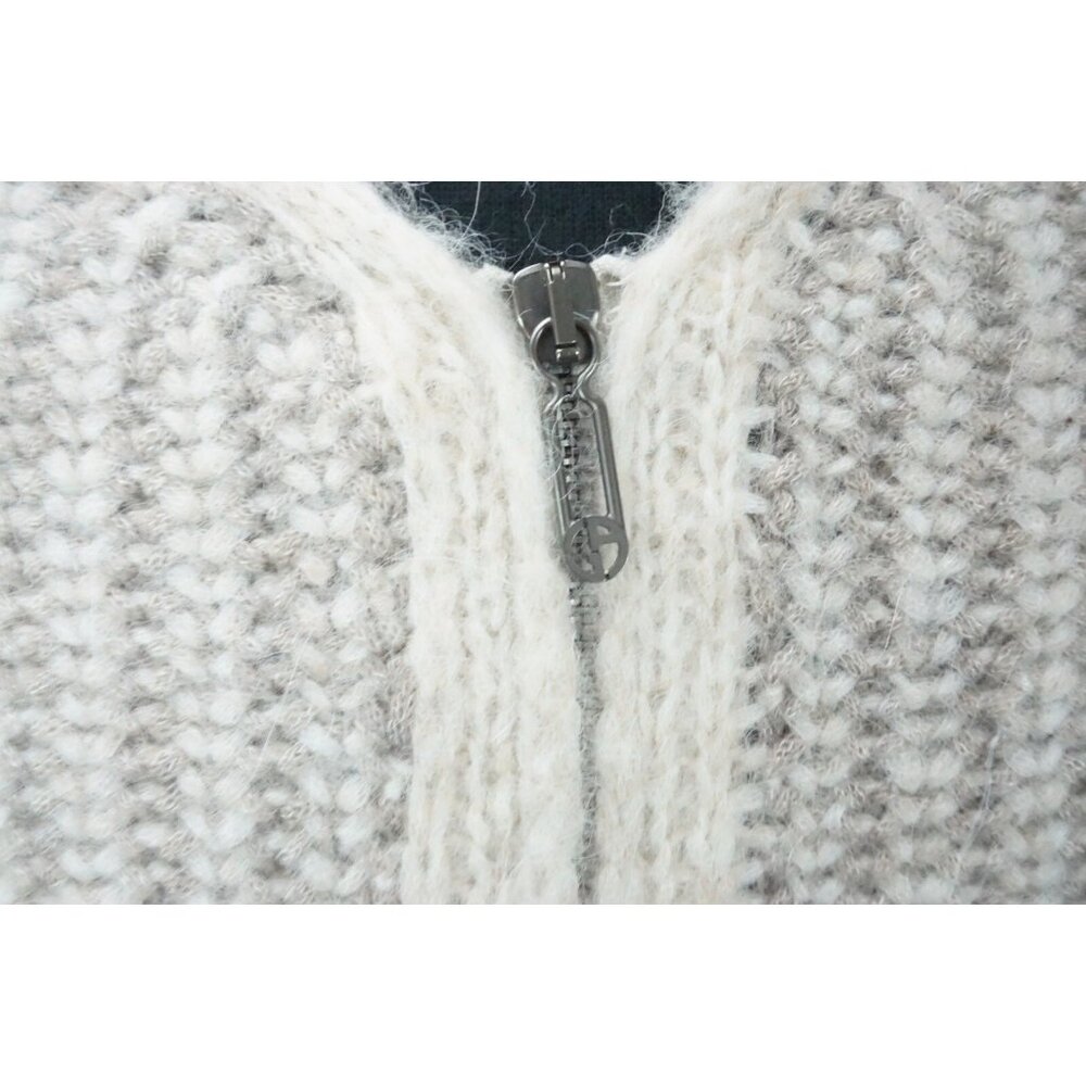 Giorgio Armani Black Label Beige 100% Cashmere Zip Up Sweater Sz 48 NEW - Picture 4 of 7